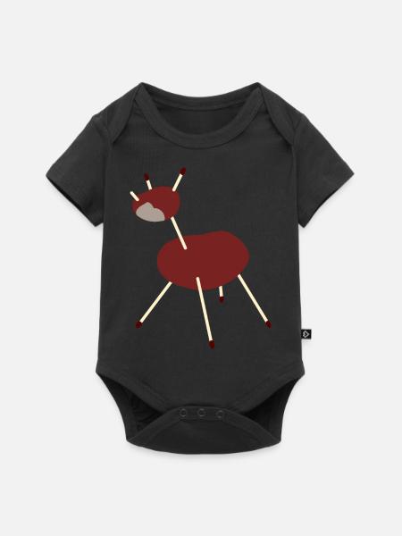 Kastanie Einhorn - Baby Premium Kurzarmbody - Schwarz