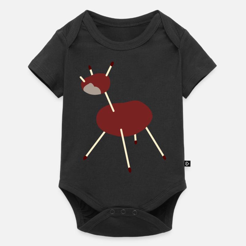 licorne châtaigne - Body à manches courtes Premium Bébé - noir