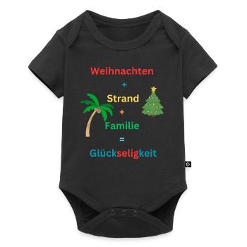 Weihnachten Strand Familie, Lustiges Weihnachten - Baby Premium Kurzarmbody - Schwarz - Vorne
