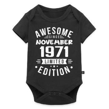 Novembre 1971 Idée Cadeau Légende Novembre 1971 - Body à manches courtes Premium Bébé - noir - Devant