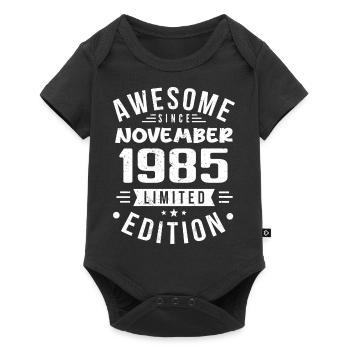 November 1985 Geschenkidee Legende November 1985 - Baby Premium Kurzarmbody - Schwarz - Vorne