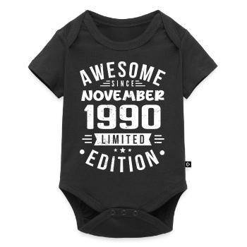 November 1990 Geschenkidee Legende November 1990 - Baby Premium Kurzarmbody - Schwarz - Vorne