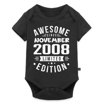 November 2008 Geschenkidee Legende November 2008 - Baby Premium Kurzarmbody - Schwarz - Vorne
