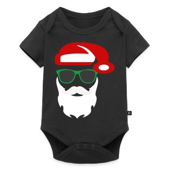 Père noël branché - Body à manches courtes Premium Bébé - noir - Devant