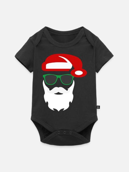 Trendiger Weihnachtsmann - Baby Premium Kurzarmbody - Schwarz