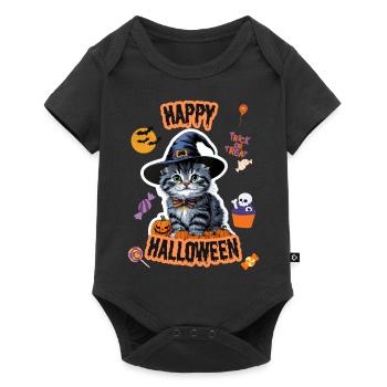 Happy Halloween Fun Cat – Cute Cat Motif - Baby Premium short-sleeve bodysuit - black - Front