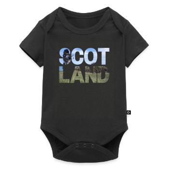 Schottland Tartan Schriftzug Dudelsack Highlands - Baby Premium Kurzarmbody - Schwarz - Vorne
