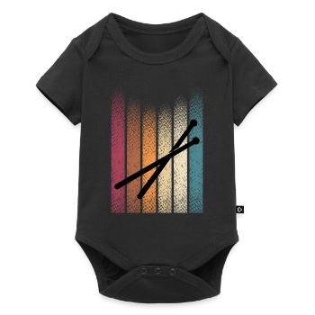 Vintage Retro Schlagzeug Drumsticks Schlagzeuger - Baby Premium Kurzarmbody - Schwarz - Vorne
