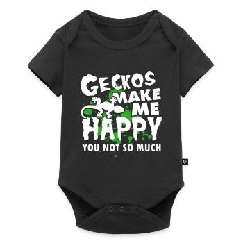 Geckos Make Me Happy - Baby Premium short-sleeve bodysuit - black - Front