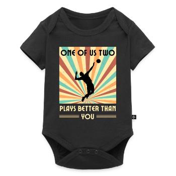 Einer Von Uns Beiden Spielt Besser Volleyball Als - Baby Premium Kurzarmbody - Schwarz - Vorne