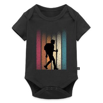Retro Bergsteigen Wandern Abenteuer Erleben - Baby Premium Kurzarmbody - Schwarz - Vorne