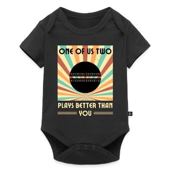 Einer Von Uns Beiden Spielt Besser Als Du Cricket - Baby Premium Kurzarmbody - Schwarz - Vorne