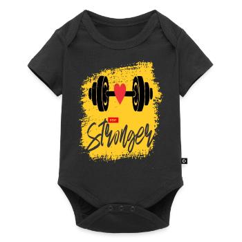 stronger, GYM, fitness - Body à manches courtes Premium Bébé - noir - Devant