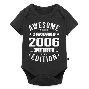 Janvier 2006 - Anniversaire Janvier 2006 I Janvier 2006 - Body à manches courtes Premium Bébé - noir - Devant