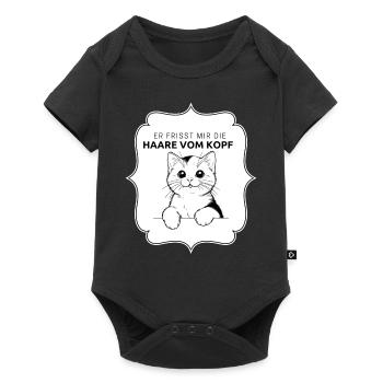 Katze Schneugger - Baby Premium Kurzarmbody - Schwarz - Vorne