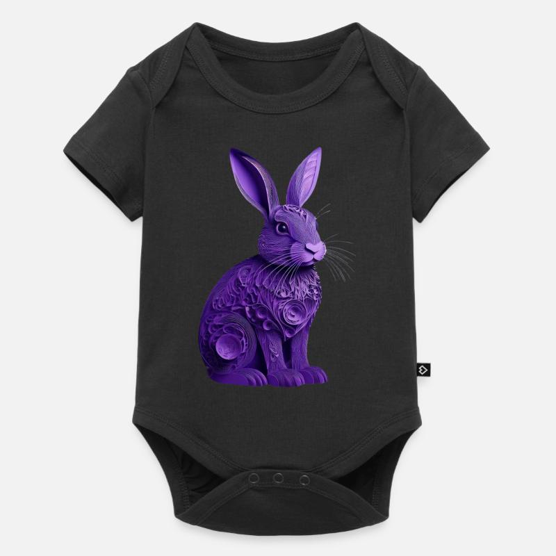 Hase violet - Baby Premium Kurzarmbody - Schwarz