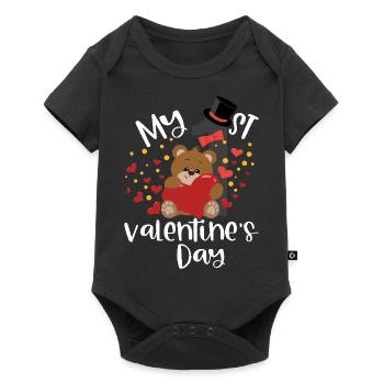 xoxo love you amore Blumen Frauen Valentinstag 14 - Baby Premium Kurzarmbody - Schwarz - Vorne
