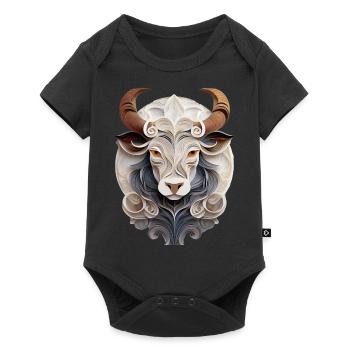 Signe du zodiaque Taureau - Body à manches courtes Premium Bébé - noir - Devant