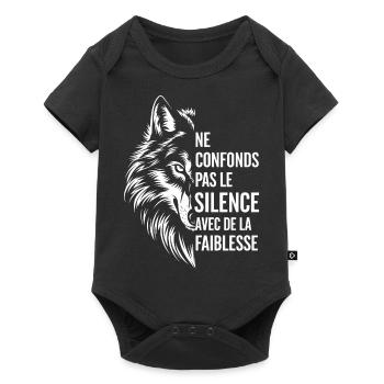 Ne confonds pas le silence avec de la faiblesse - Body à manches courtes Premium Bébé - noir - Devant
