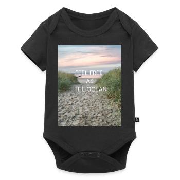 Feel free as the Ocean - Baby Premium Kurzarmbody - Schwarz - Vorne