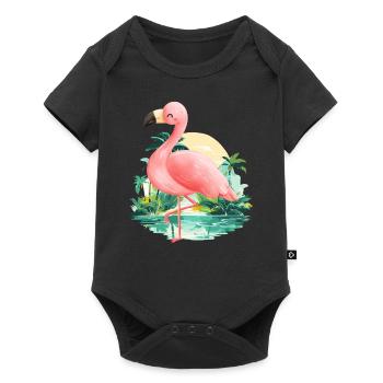 Flamant - Body à manches courtes Premium Bébé - noir - Devant