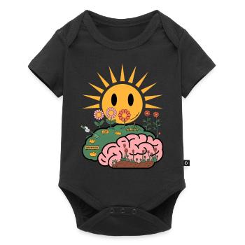 Freude und Dankbarkeit kultivieren - Mindful Brain - Baby Premium Kurzarmbody - Schwarz - Vorne