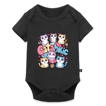 Cat Kitten Cartoon Gift - Baby Premium short-sleeve bodysuit - black - Front