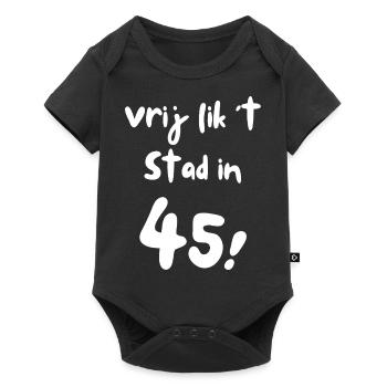 Joli lick 't Stad dans '45 !' Dialecte anversois - Body à manches courtes Premium Bébé - noir - Devant