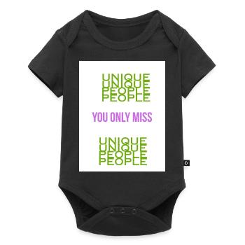 You only miss UNIQUE PEOPLE - Body à manches courtes Premium Bébé - noir - Devant