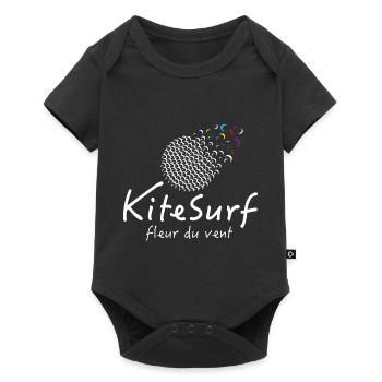 Kitesurf fleur du vent - Body à manches courtes Premium Bébé - noir - Devant