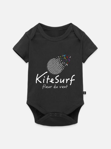Kitesurf fleur du vent - Body à manches courtes Premium Bébé - noir