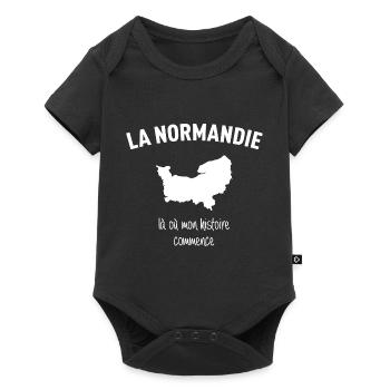 normandie-histoire - Body à manches courtes Premium Bébé - noir - Devant