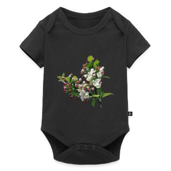 Frühling Apfelblüte - Baby Premium Kurzarmbody - Schwarz - Vorne