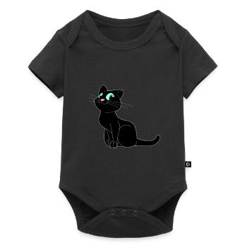 Katze - Baby Premium Kurzarmbody - Schwarz - Vorne