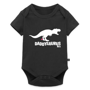 Daddysaurus vatertag geschenk - Baby Premium Kurzarmbody - Schwarz - Vorne
