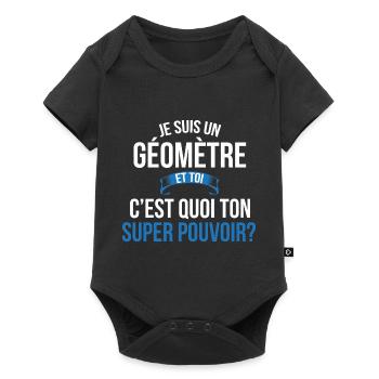 Géomètre super pouvoir homme - Body à manches courtes Premium Bébé - noir - Devant
