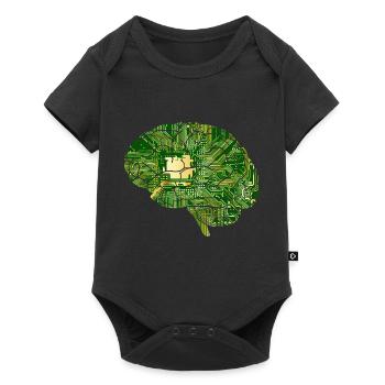 Brain circuitry, electronics - Baby Premium short-sleeve bodysuit - black - Front