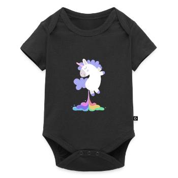 Chemise drôle de pet d'arc-en-ciel de licorne - cadeau - Body à manches courtes Premium Bébé - noir - Devant