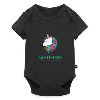 Chemise Rien Impossible - Cadeau Licorne - Body à manches courtes Premium Bébé - noir - Devant