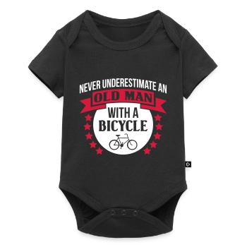 Old Man With A Bicycle - Baby Premium short-sleeve bodysuit - black - Front