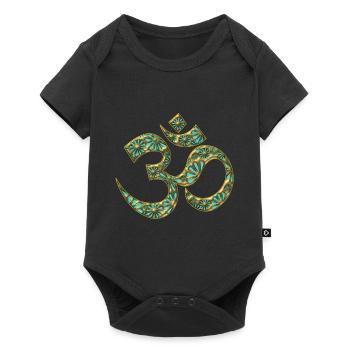 OM (AUM - I AM) - Sacred Symbol, turquoise, - Baby Premium short-sleeve bodysuit - black - Front