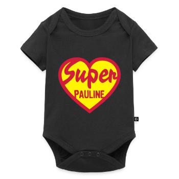 coeur heart super pauline - Body à manches courtes Premium Bébé - noir - Devant