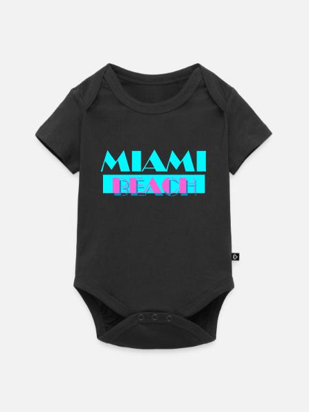 Miami Beach - Premium vauvojen lyhythihainen body - musta