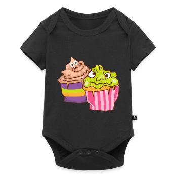 Gâteau au muffin Halloween - Body à manches courtes Premium Bébé - noir - Devant