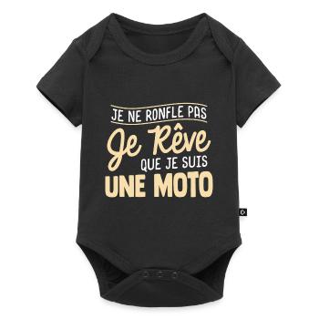 Je rêve de moto cadeau - Body à manches courtes Premium Bébé - noir - Devant