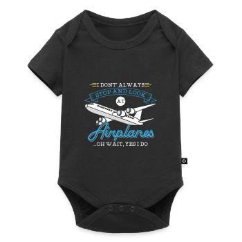 Avion - cadeau pilote, technicien, ingénieur - Body à manches courtes Premium Bébé - noir - Devant