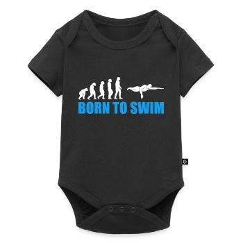 Born to Swim SChwimmer Evolution - Baby Premium Kurzarmbody - Schwarz - Vorne