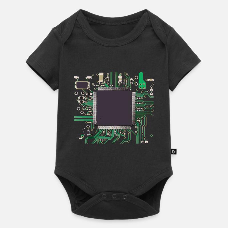 computer chip - Baby Premium short-sleeve bodysuit - black