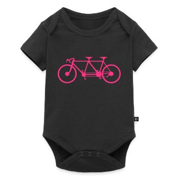 tandem bike bicycle 3 - Baby Premium short-sleeve bodysuit - black - Front