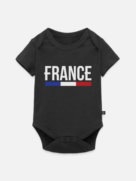 France drapeau bleu blanc rouge B - Body à manches courtes Premium Bébé - noir